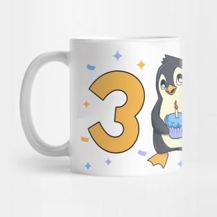 I am 3 with penguin - kids birthday 3 years old Mug